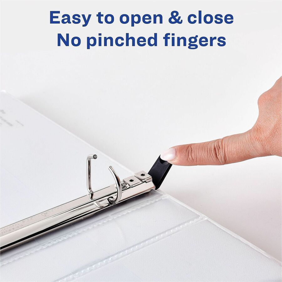Avery® Heavy-Duty View 3 Ring Binders, 1/2" Slant Rings, 1 White Binder (79767) - 1/2" Binder Capacity - Letter - 8 1/2"