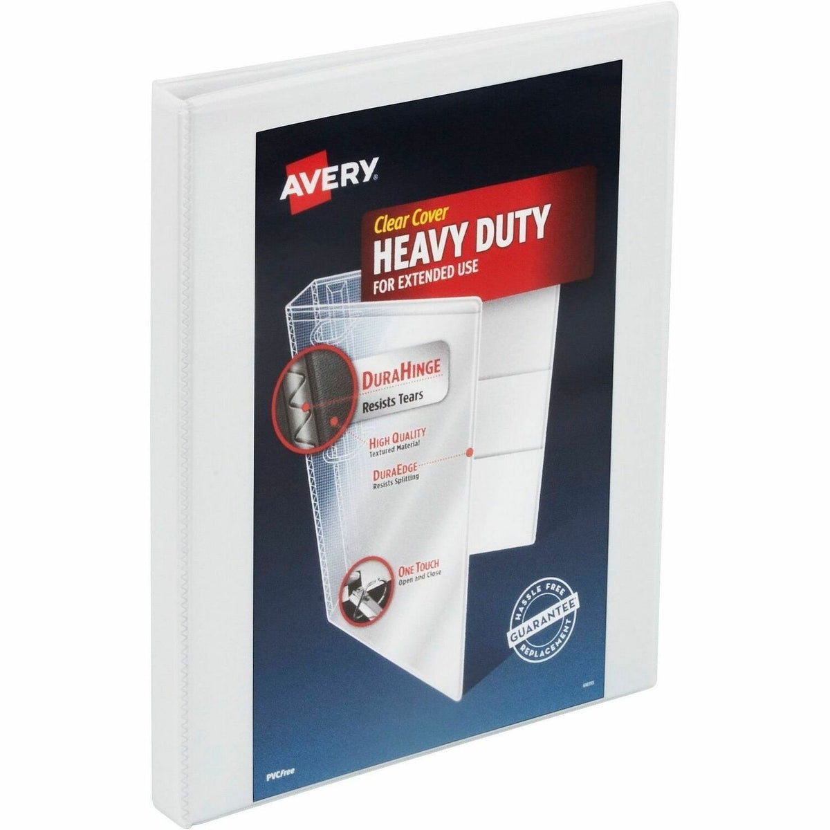 Avery® Heavy-Duty View 3 Ring Binders, 1/2" Slant Rings, 1 White Binder (79767) - 1/2" Binder Capacity - Letter - 8 1/2"