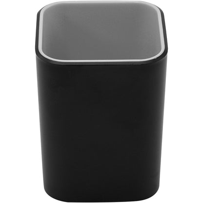 Advantus Fusion Pencil Cup - 4" Height x 2.8" Width x 2.8" Depth - Polystyrene - Black, Gray - Sturdy - 1 Each