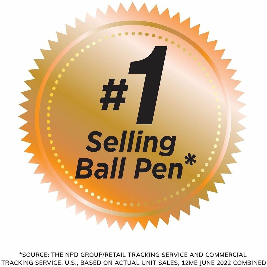 BIC Round Stic Xtra Life Ball Point Pen, Assorted - 1 mm Pen Point - Assorted Ink - Translucent Barrel - 1 Box