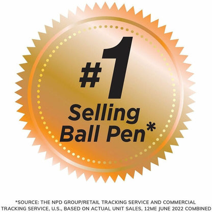 BIC Round Stic Xtra Life Ball Point Pen, Assorted - 1 mm Pen Point - Assorted Ink - Translucent Barrel - 1 Box