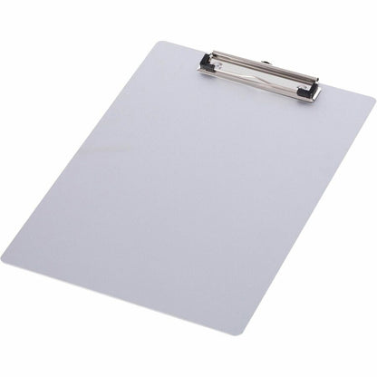 Business Source Aluminum Clipboard - 8 1/2" x 11" Sheet Size - Aluminum - Silver - 1 Each