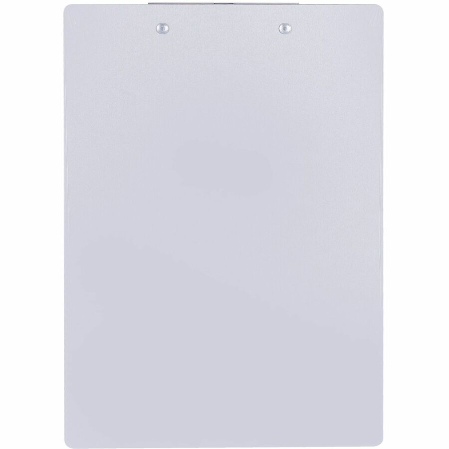 Business Source Aluminum Clipboard - 8 1/2" x 11" Sheet Size - Aluminum - Silver - 1 Each