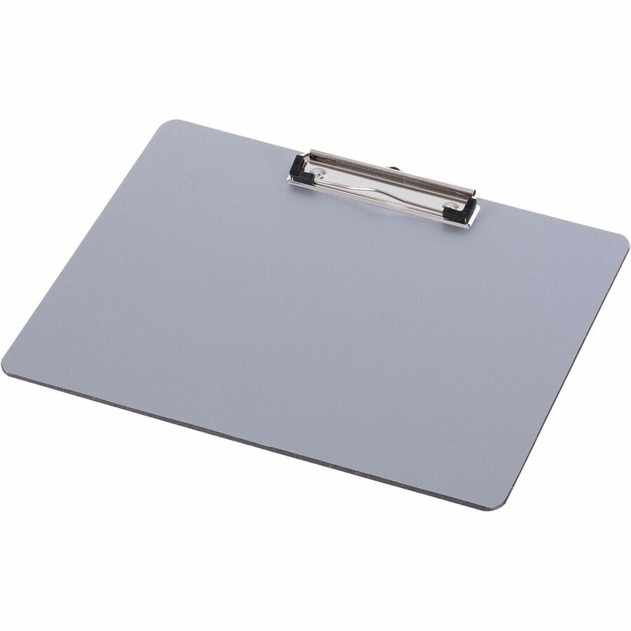 Business Source Landscape Plastic Clipboard - 8 1/2" x 11" Sheet Size - Plastic - Silver - 1 Each
