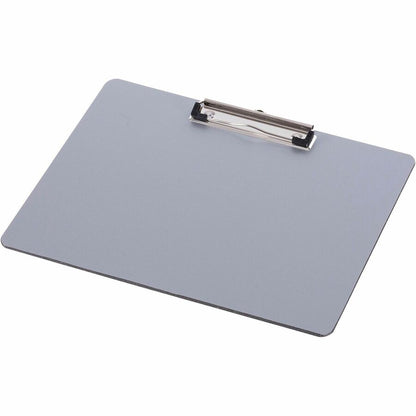 Business Source Landscape Plastic Clipboard - 8 1/2" x 11" Sheet Size - Plastic - Silver - 1 Each