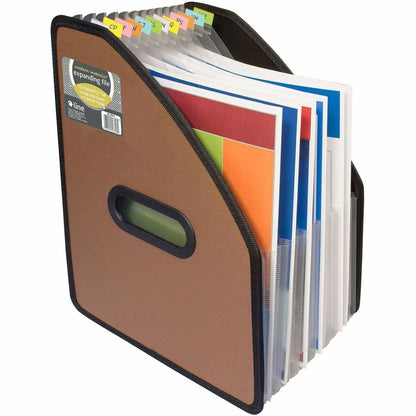 C-Line Modern Metallic Letter Expanding File - 8 1/2" x 11" - 13 Pocket - Bronze - 1 Each