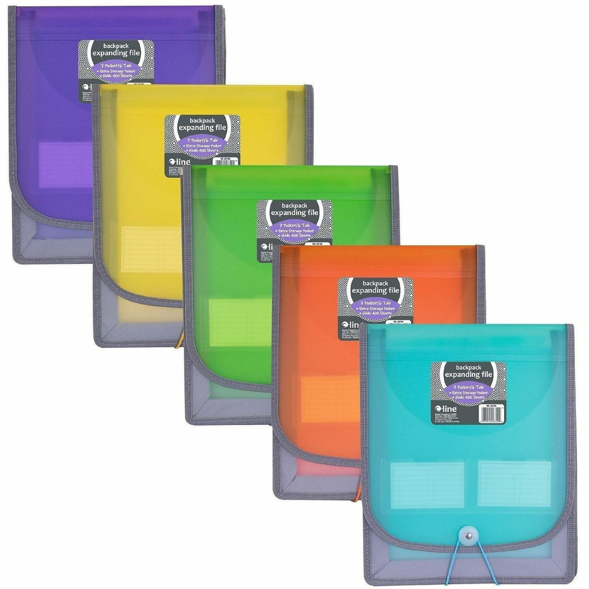 C-Line CLI-58700 Letter Organizer Folder - 8 1/2" x 11" - 400 Sheets Capacity - 7 Front, Internal Pocket - Assorted - 1 
