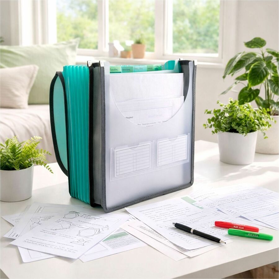 C-Line CLI-58700 Letter Organizer Folder - 8 1/2" x 11" - 400 Sheets Capacity - 7 Front, Internal Pocket - Assorted - 1 