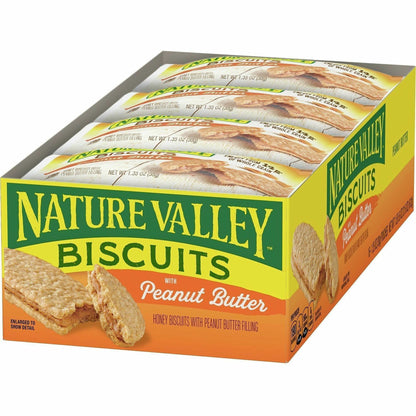 NATURE VALLEY Flavored Biscuits - Peanut Butter, Honey - 1.35 oz Box - 1 Box
