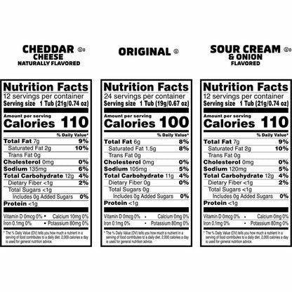 Pringles Crisps Grab 'N Go Variety Pack - Cheddar Cheese, Original, Sour Cream & Onion/ - 1 Carton