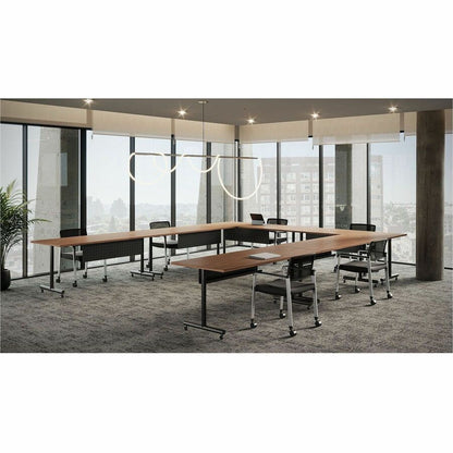 Lorell Relevance Series Tabletop - Walnut Rectangle Top - 60" Table Top Width x 30" Table Top Depth x 1" Table Top Thick