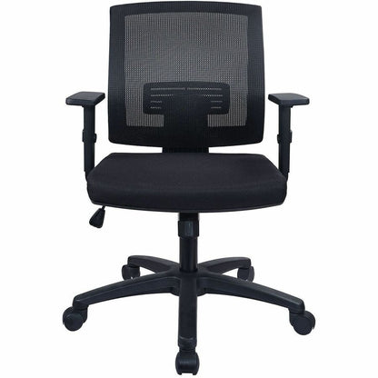 Lorell SOHO Mesh Mid-back Task Chair - Black Seat Color - Fabric Seat Material - Black Back Color - Mesh Back Material -