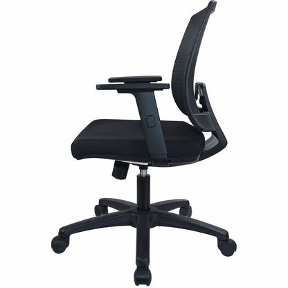 Lorell SOHO Mesh Mid-back Task Chair - Black Seat Color - Fabric Seat Material - Black Back Color - Mesh Back Material -