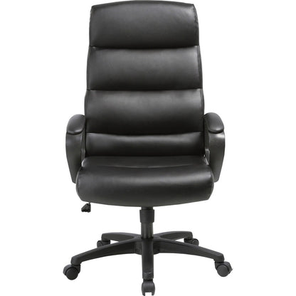 SOHO Colline High-Back Chair with Fixed Arms - Black Seat Color - Bonded Leather Seat Material - Black Back Color - 1 Ea