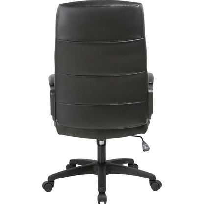 SOHO Colline High-Back Chair with Fixed Arms - Black Seat Color - Bonded Leather Seat Material - Black Back Color - 1 Ea