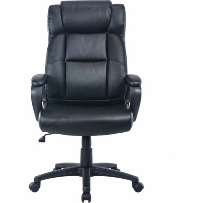 Lorell High-back Executive Chair - Black Seat Color - Bonded Leather Seat Material - Black Back Color - Bonded Leather B