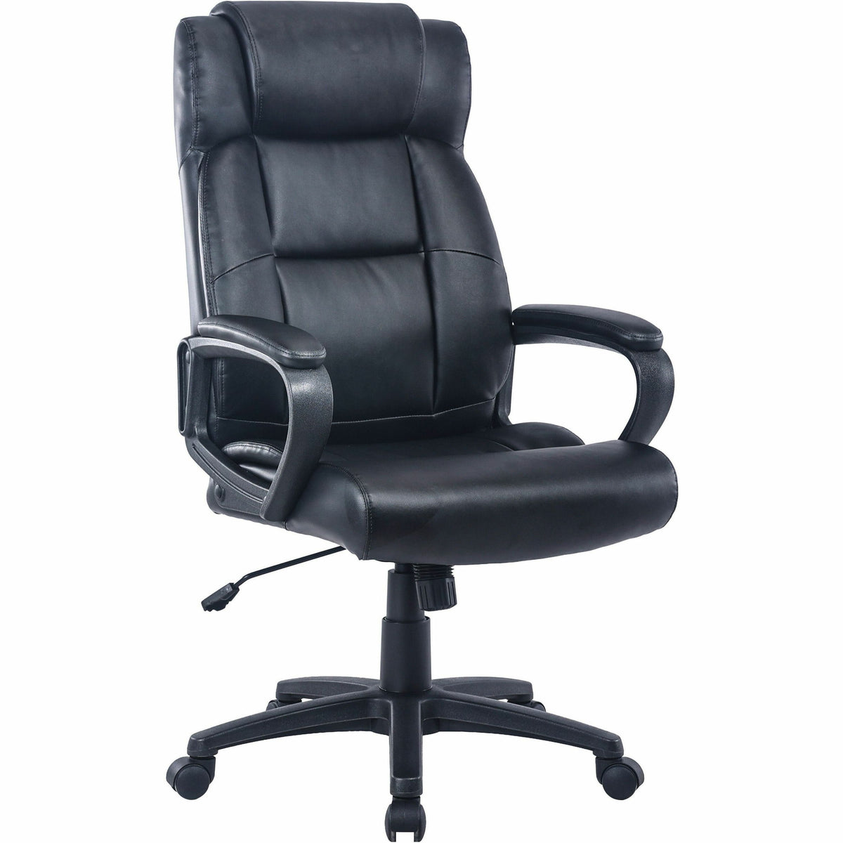 Lorell High-back Executive Chair - Black Seat Color - Bonded Leather Seat Material - Black Back Color - Bonded Leather B