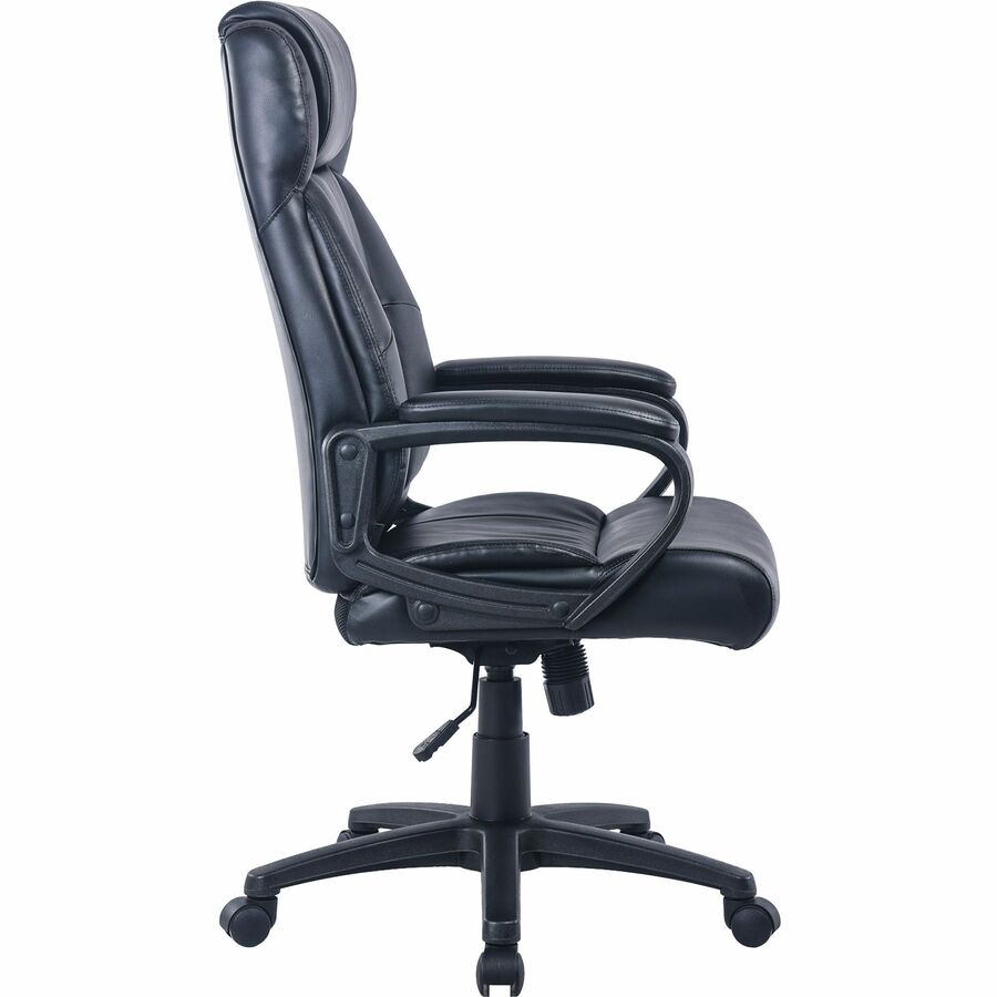 Lorell High-back Executive Chair - Black Seat Color - Bonded Leather Seat Material - Black Back Color - Bonded Leather B