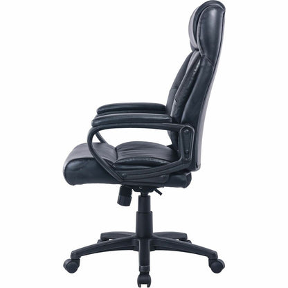 Lorell High-back Executive Chair - Black Seat Color - Bonded Leather Seat Material - Black Back Color - Bonded Leather B