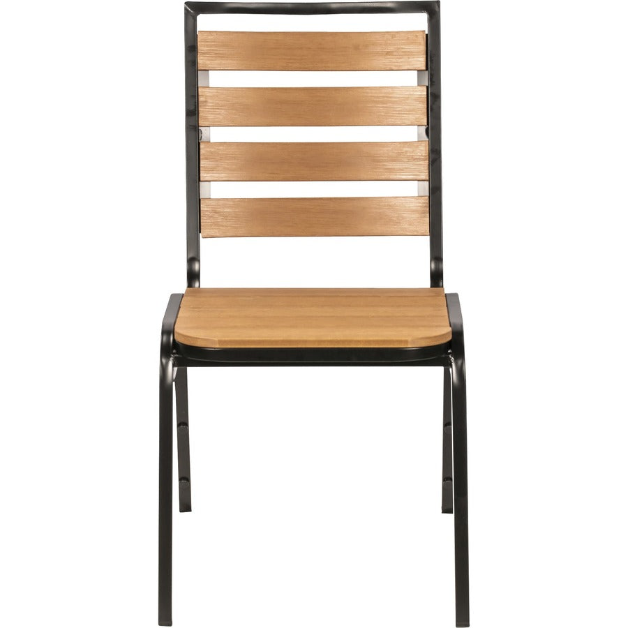 Lorell Outdoor Chairs - Teak Seat Color - Faux Wood Seat Material - Teak Back Color - Faux Wood Back Material - Four-leg