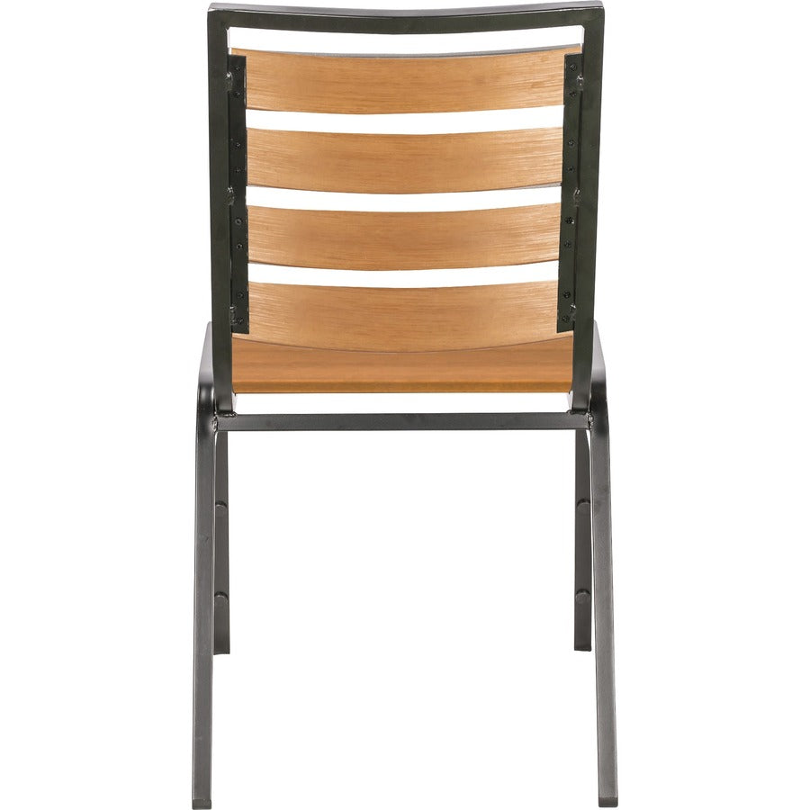 Lorell Outdoor Chairs - Teak Seat Color - Faux Wood Seat Material - Teak Back Color - Faux Wood Back Material - Four-leg