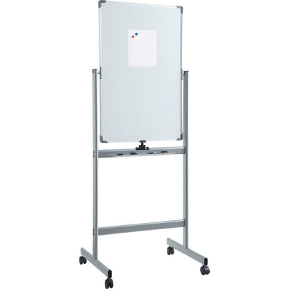 Lorell Double-sided Magnetic Whiteboard Easel - 24" (2 ft) Width x 36" (3 ft) Height - White Surface - Square - Vertical