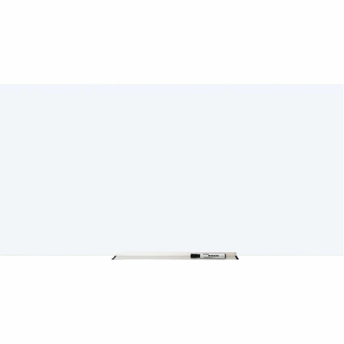 Lorell Magnetic Glass Dry-Erase Board - 96" (8 ft) Width x 48" (4 ft) Height - White Glass Surface - Rectangle - Magneti