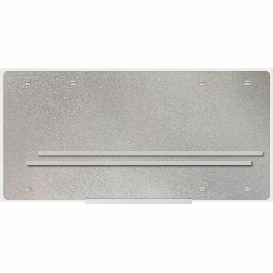 Lorell Magnetic Glass Dry-Erase Board - 96" (8 ft) Width x 48" (4 ft) Height - White Glass Surface - Rectangle - Magneti