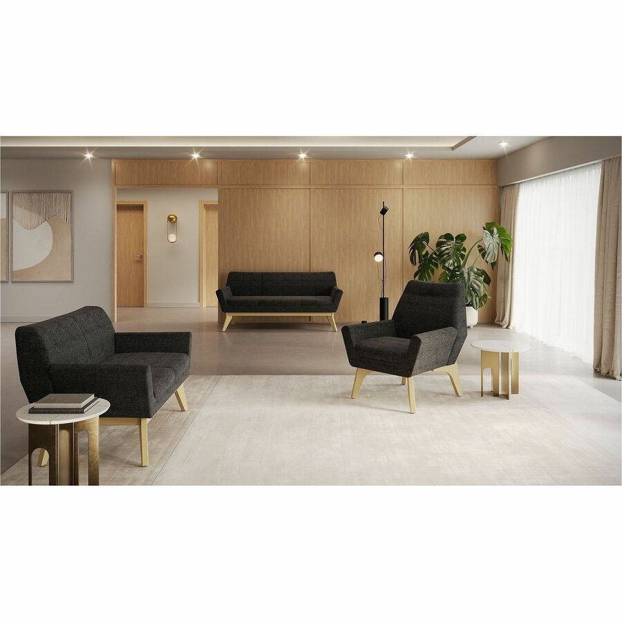 Lorell Quintessence Collection Loveseat - 32.8" Height x 19.8" Width x 53.1" Length - Finish: Gray - 1 Each