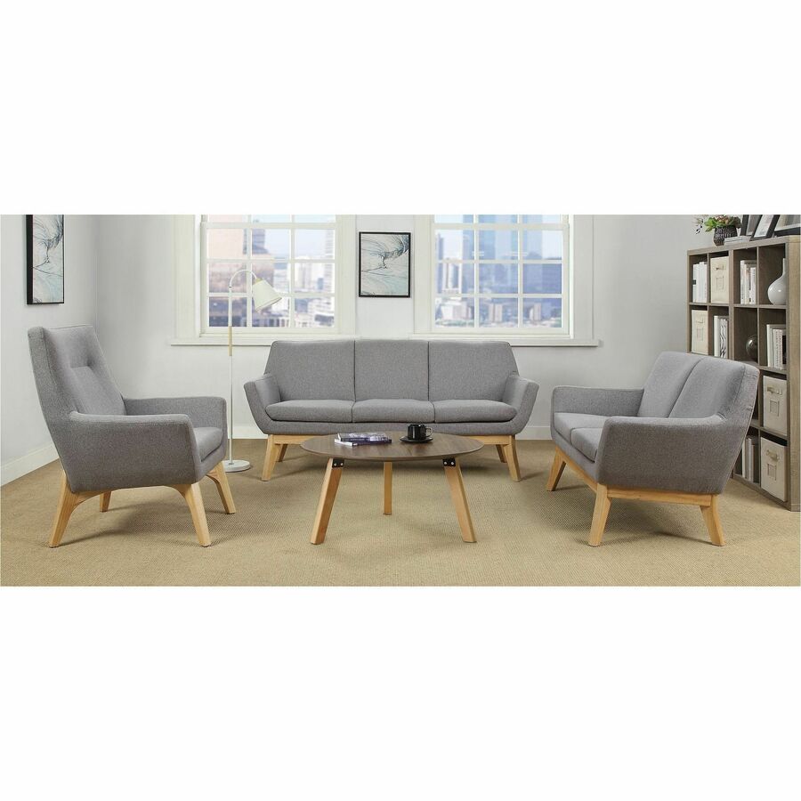Lorell Quintessence Collection Loveseat - 32.8" Height x 19.8" Width x 53.1" Length - Finish: Gray - 1 Each