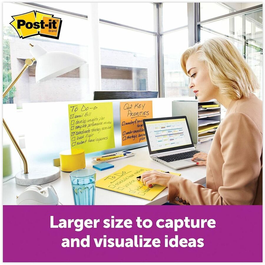 Post-it® Super Sticky Big Note - 30 x Orange - 11" Flag/Note Width x 11" Flag/Note Length - Square - 30 Sheets per Pad -