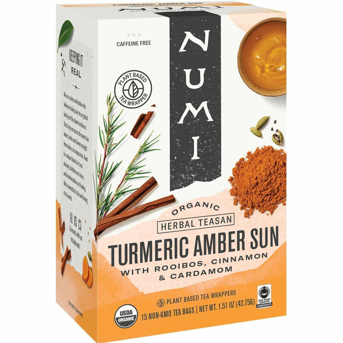 Numi Organic Turmeric Golden Tonic Amber Sun Herbal Tea Bag - 1.5 oz - Organic - 1 Box