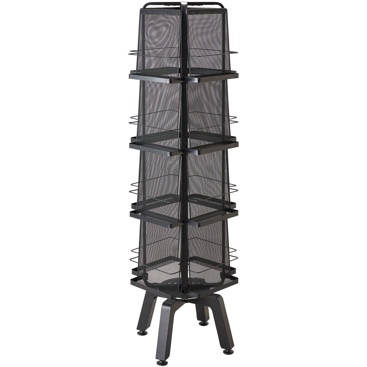 Safco Onyx Mesh Rotating Magazine Stand - 16 Pocket(s) - 58.56" Height x 18.25" Width x 18.25" Depth - Floor - 28% Recyc