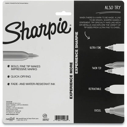Sharpie Cosmic Color Permanent Markers - Fine Pen Point - 24 / Pack