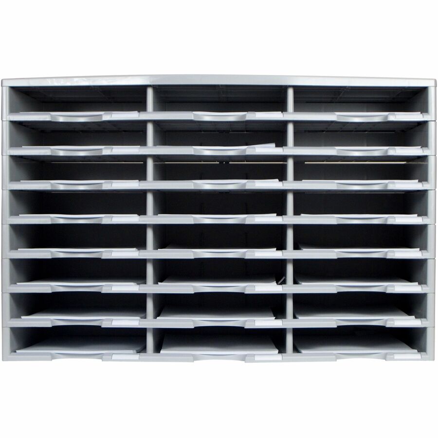 Storex Stackable Literature Sorter - 12000 x Sheet - 24 Compartment(s) - Compartment Size : 9.50" x 12" - 1 Each
