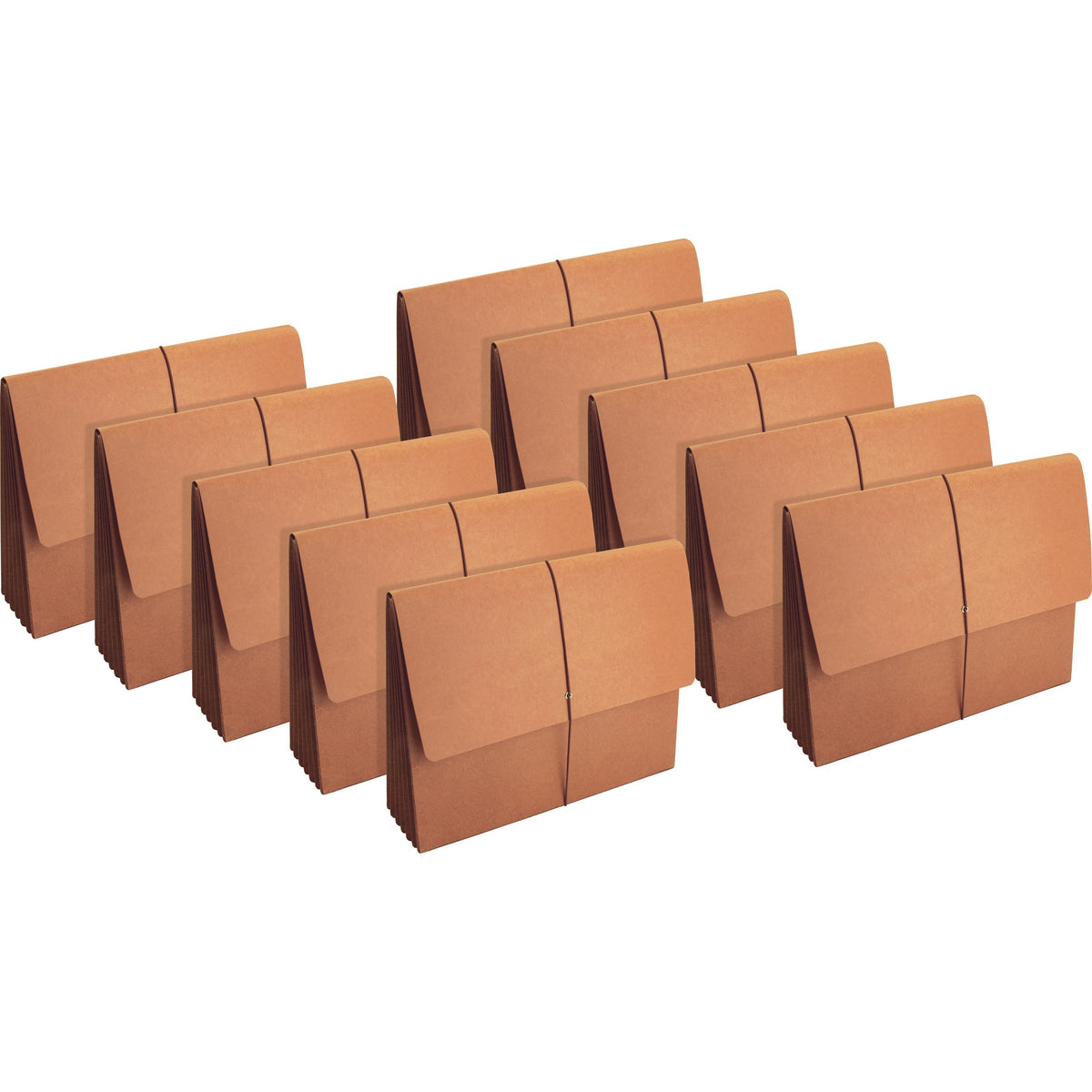 Business Source Letter Recycled File Wallet - 8 1/2" x 11" - 5 1/4" Expansion - Brown - 10 / Box