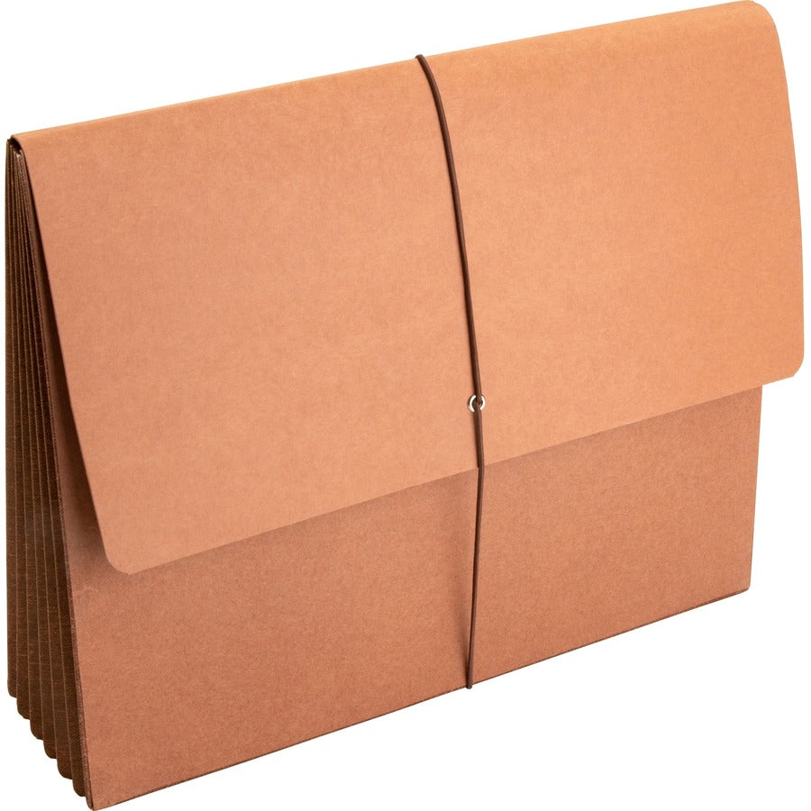Business Source Letter Recycled File Wallet - 8 1/2" x 11" - 5 1/4" Expansion - Brown - 10 / Box
