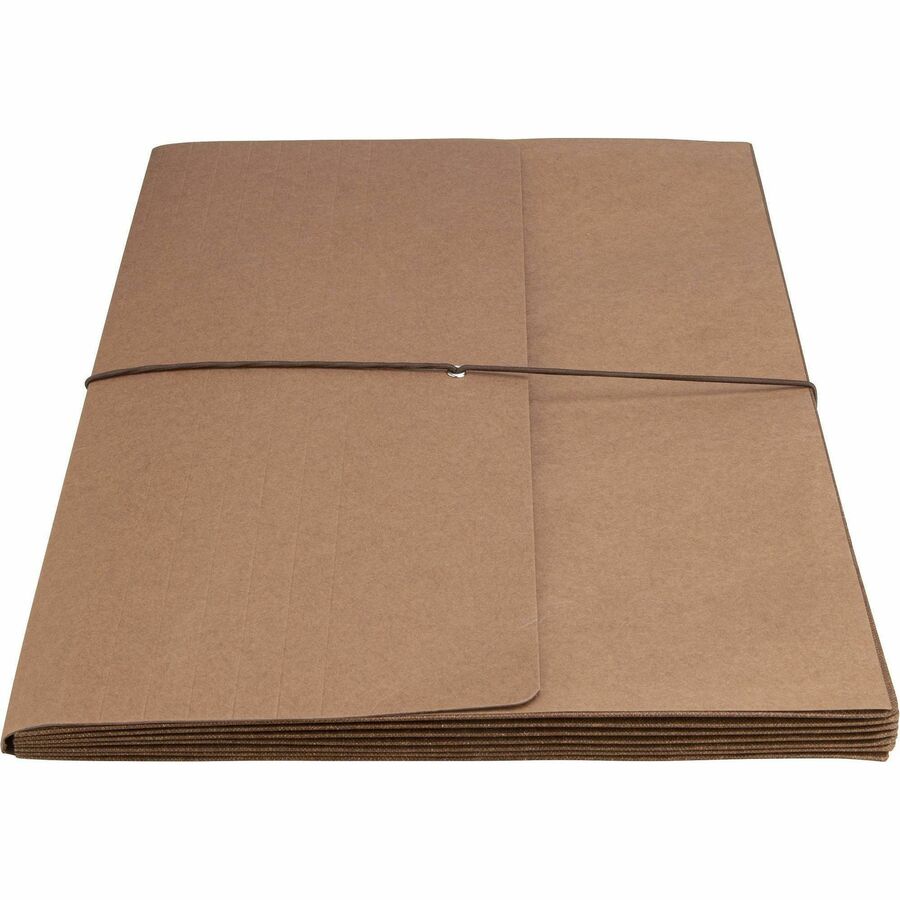 Business Source Legal Recycled File Wallet - 8 1/2" x 14" - 5 1/4" Expansion - Brown - 10 / Box
