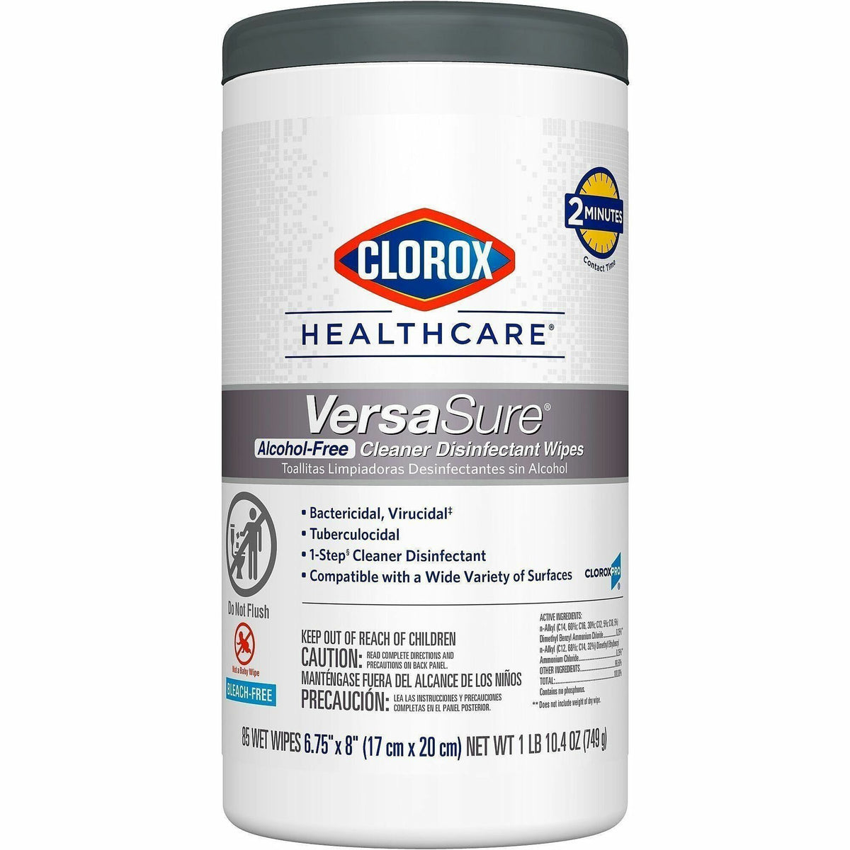 Clorox Healthcare VersaSure Cleaner Disinfectant Wipes - For Commercial - Wipe - 8" Length x 6.75" Width - 1 Each