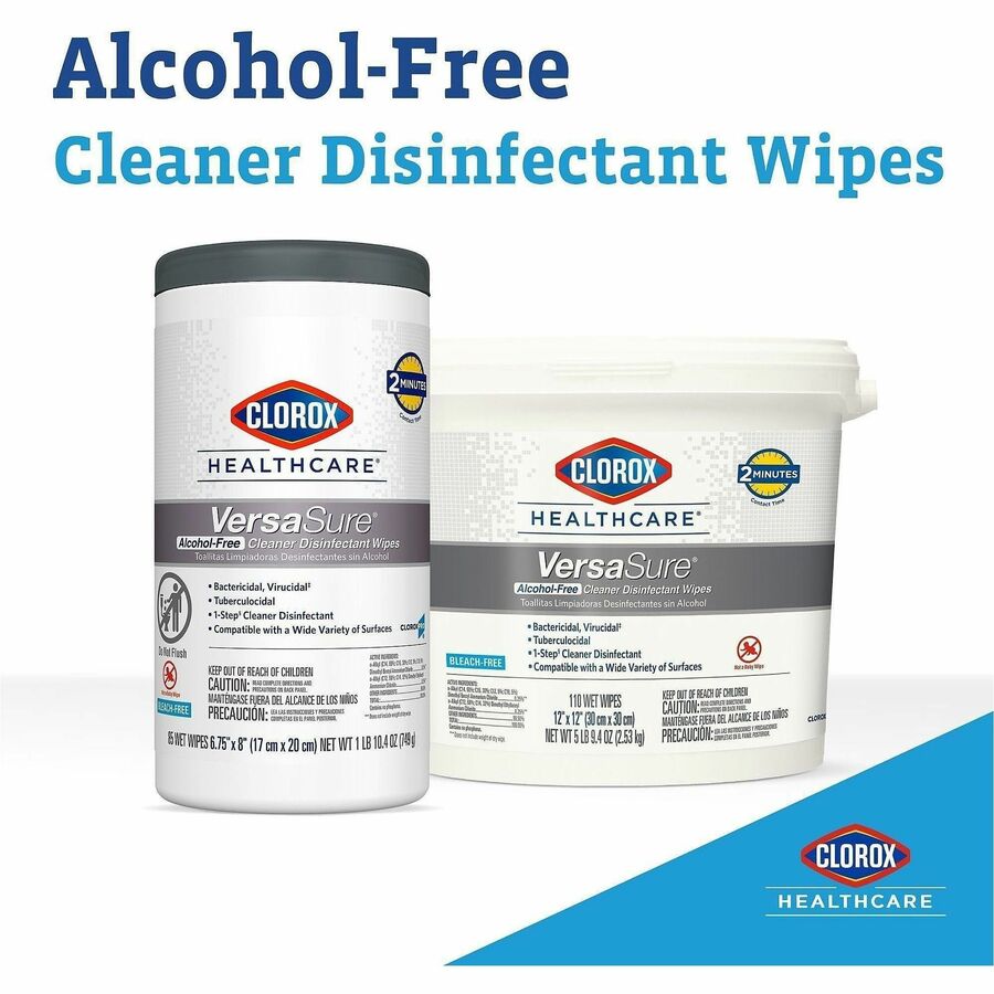 Clorox Healthcare VersaSure Cleaner Disinfectant Wipes - For Commercial - Wipe - 8" Length x 6.75" Width - 1 Each
