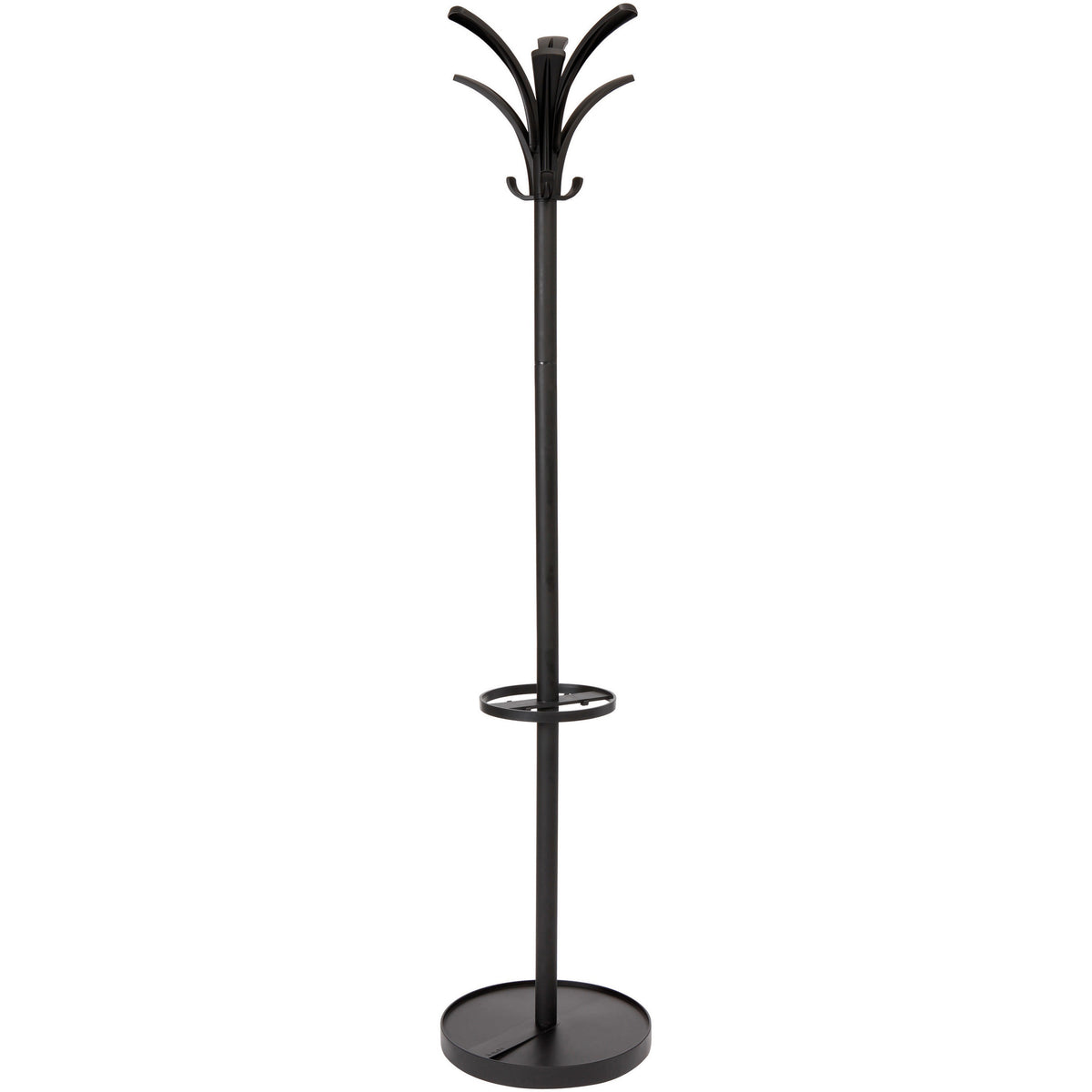 Alba Coat Stand - 66.9" Height x 13.8" Width x 13.8" Length - for Coat - Black - 1 Each