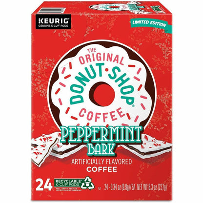 The Original Donut Shop® K-Cup Peppermint Bark Coffee - Compatible with Keurig Brewer - Light - K-Cup - Peppermint Bark 