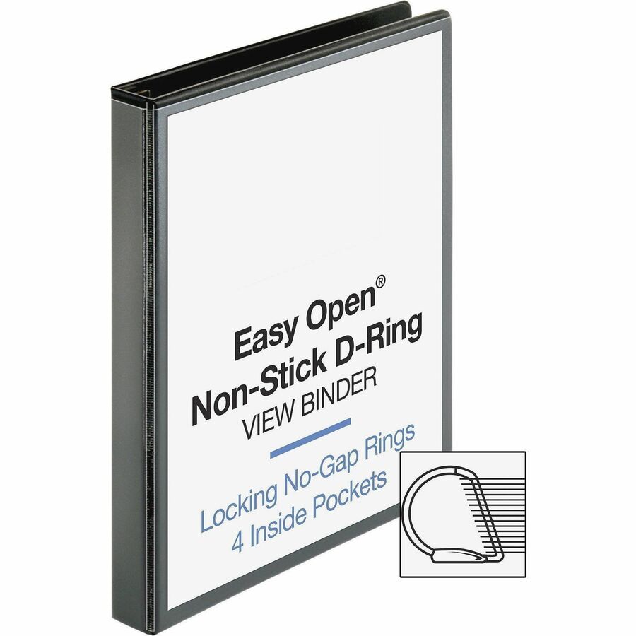 Business Source Locking D-Ring View Binder - 1" Binder Capacity - Letter - 8 1/2" x 11" Sheet Size - 200 Sheet Capacity 