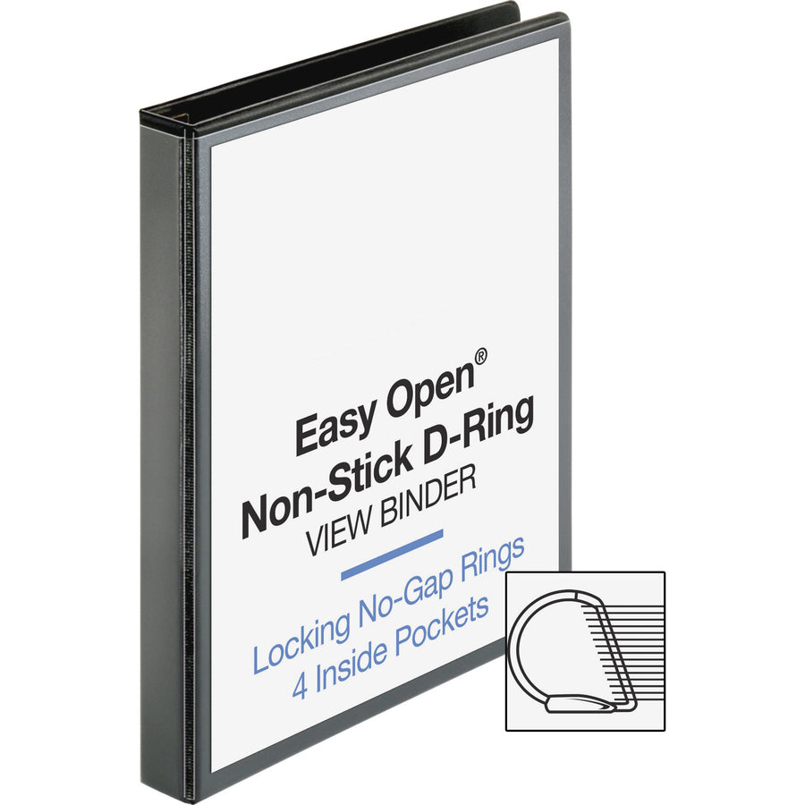 Business Source Locking D-Ring View Binder - 1" Binder Capacity - Letter - 8 1/2" x 11" Sheet Size - 200 Sheet Capacity 