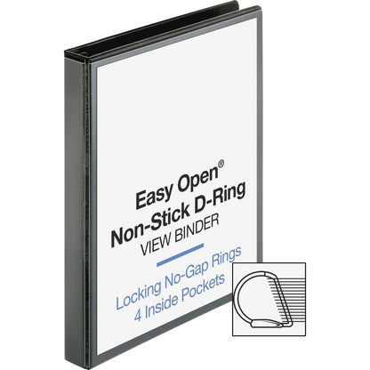 Business Source Locking D-Ring View Binder - 1" Binder Capacity - Letter - 8 1/2" x 11" Sheet Size - 200 Sheet Capacity 