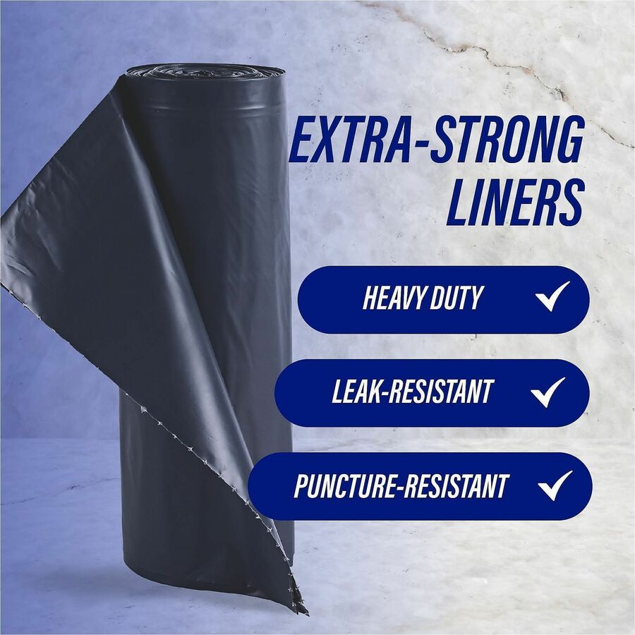 Genuine Joe Maximum Strength Trash Can Liner - Extra Large Size - 60 gal Capacity - 56" Length x 39" Width x 1.55 mil (3