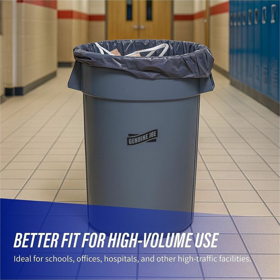 Genuine Joe Maximum Strength Trash Can Liner - Extra Large Size - 60 gal Capacity - 56" Length x 39" Width x 1.55 mil (3