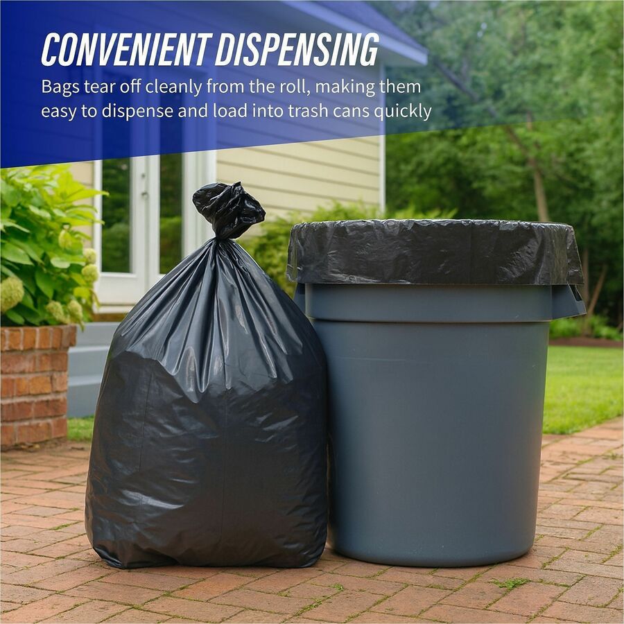 Genuine Joe Maximum Strength Trash Can Liner - Extra Large Size - 60 gal Capacity - 56" Length x 39" Width x 1.55 mil (3