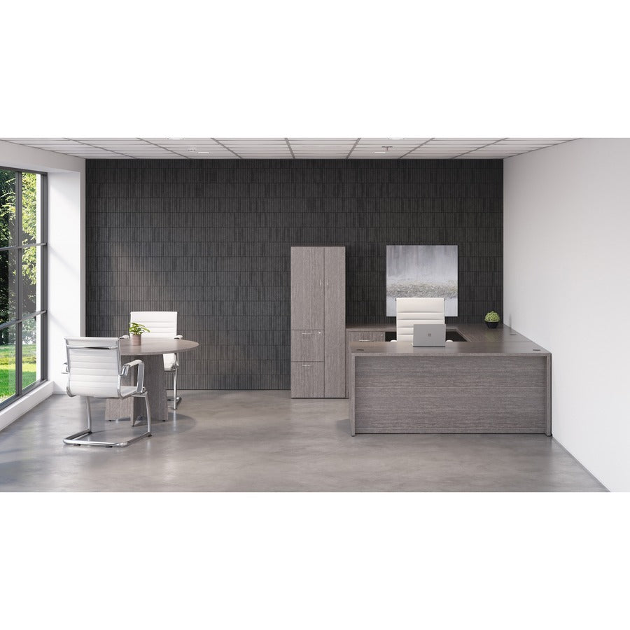 Lorell Essentials Series Return Shell - 29.5" Height x 42" Width x 24" Depth, 1" Thickness Top - Laminate, Weathered Cha