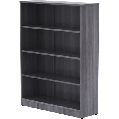 Lorell Laminate Bookcase - 4 Shelf(ves) - 48" Height x 36" Width x 12" Depth - Sturdy, Adjustable Shelf, Square Corner, 